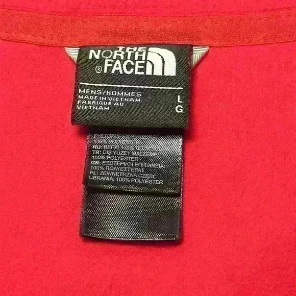 The North Face 1/4 Zip Red Long Sleeve Performance Fleece Mens Size Large - Picture 7 of 9